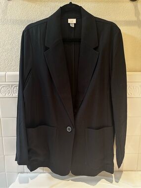 Women’s XL Black Blazer, Single-Button Tailored Blazer, Great Condition